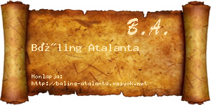 Báling Atalanta névjegykártya